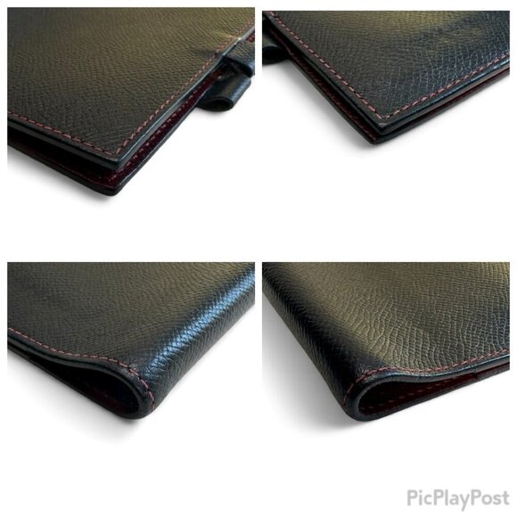 HERMES Black Leather Vision Agenda Cover with Red Stitching/Interior - Like New - Picture 12 of 16